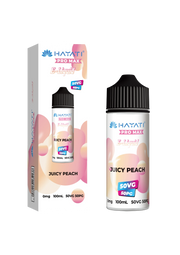 Juicy Peach Hayati Pro Max E-Liquid 100ml – no nicotine vape juice with rich flavor and smooth 50/50 VG PG blend